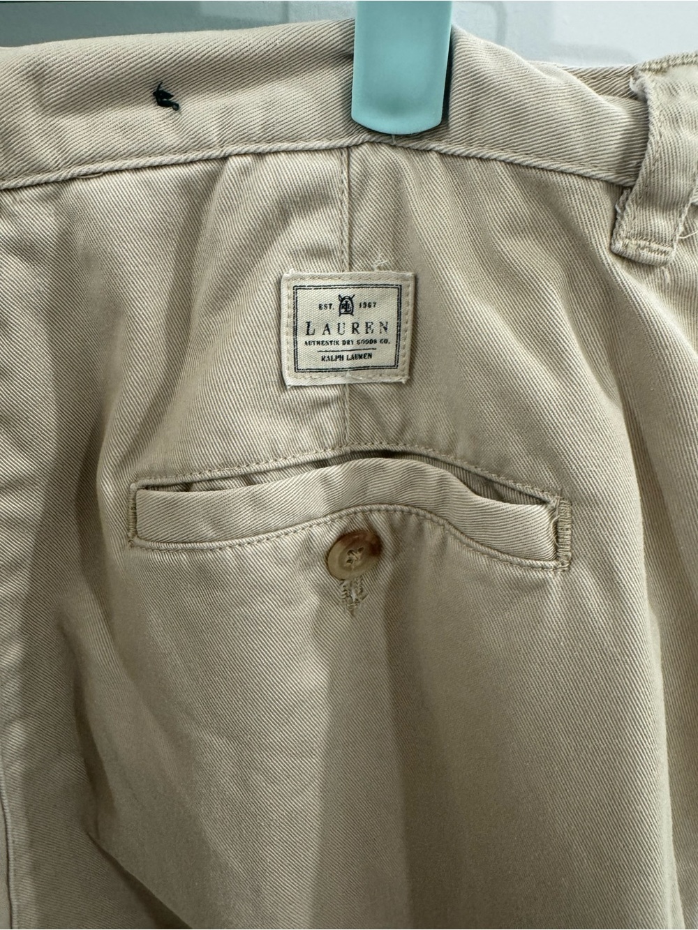 Lauren Ralph Lauren Vintage Beige Pleated Chino Trousers 100%Cotton- Size 14
